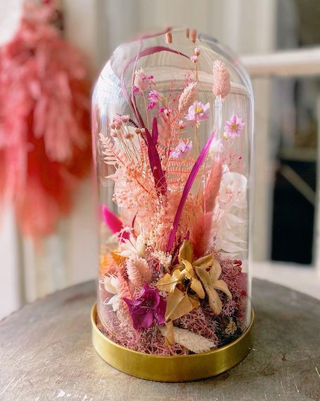 Pianta in scatola - Set di 3 fiori secchi in bottiglie di vetro - bouquet  da essiccare